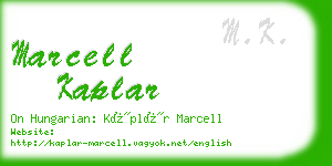 marcell kaplar business card